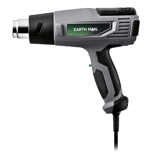 高儀 EARTH MAN HG-1450D 温度調節機能付ヒートガン コード式 1470030 風量切替8段階 熱風温度最高550℃ コード長約1.8m デジタル表示 50Hz/60Hz|GO&GO