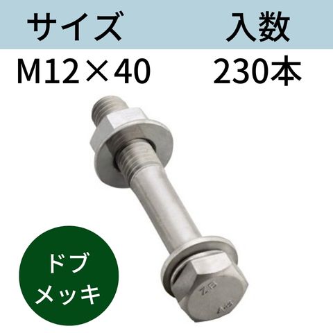 コンドー胴縁ボルト ドブメッキ M12X40 入数：230 送料無料 コンドーテック