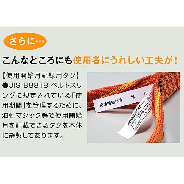 コンドー パワースリング KP-1型 JIS3等級 両端アイ形 幅250mm 長さ10m