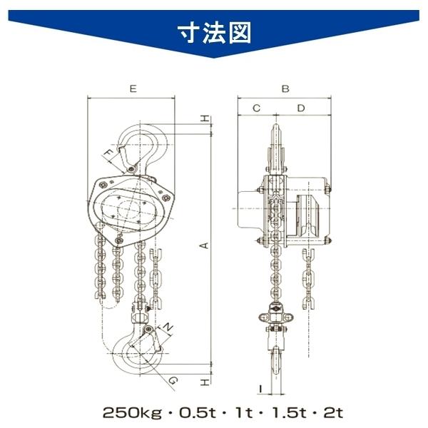 超目玉】 C-21型チェーンブロック C21-1 定格荷重1ｔ 標準揚程2.5ｍ 手動式 C21-01025 象印チェンブロック fucoa.cl