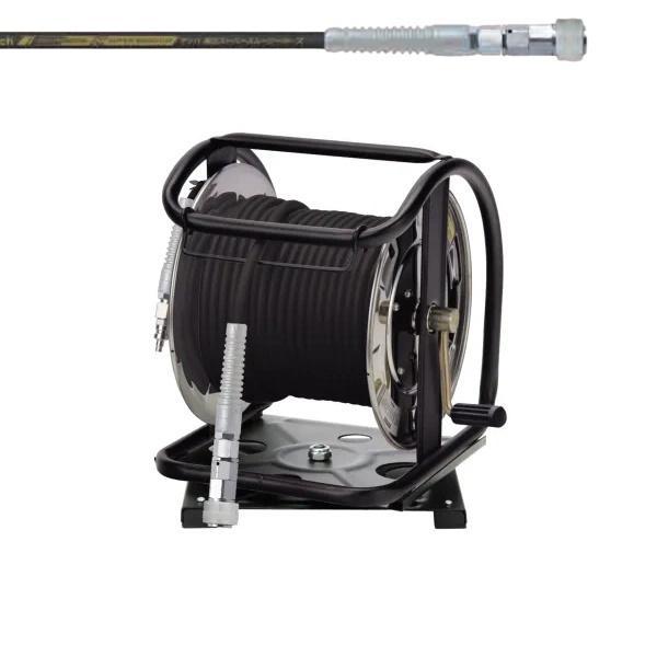 フジマック GHD-630TC 高圧用C型膜鳴楽器 回転させる台付き添い人 高圧スーパースムージーホース30M付 口径6mmx30m 鍵を掛ける一発カプラ付