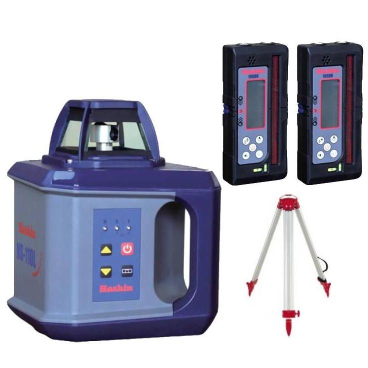 Hoshin ホーシン レーザ気泡管水準器 HS-110L/100DR デジタル受光器100DRx2個付き添い人書き割り 三脚架付 回転させるレーザ気泡管水準器 JSIMAお墨付き商行為者