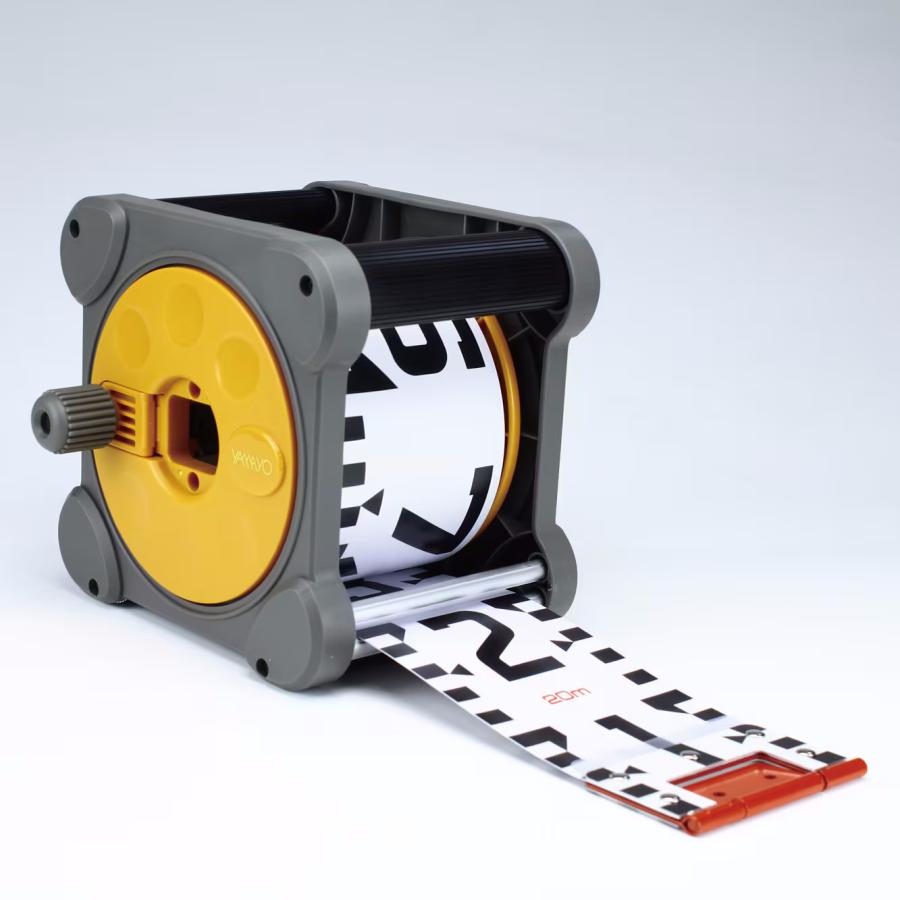 ヤマヨ測定機 リボンロッド 100mm幅 10m ケース入り RC10B10M E2 (表タテ数字20cm毎赤白 裏ヨコ数字1m毎赤白) 工事写真 リボンテープ YAMAYO 10,712円
