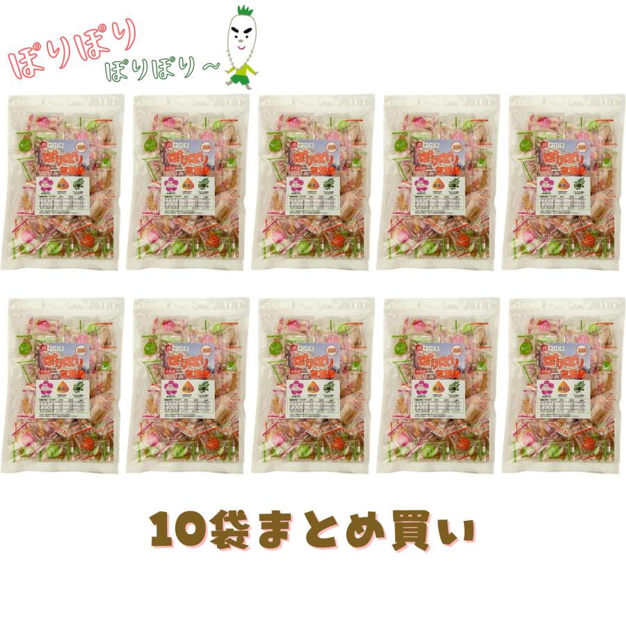 10袋まとめ買いセール ランドアート ぽりぽり三兄弟 (干し大根) 240g袋入x10袋 (梅酢味・醤油味・山椒味) 熱中症対策 塩分補給|現場屋本舗 店