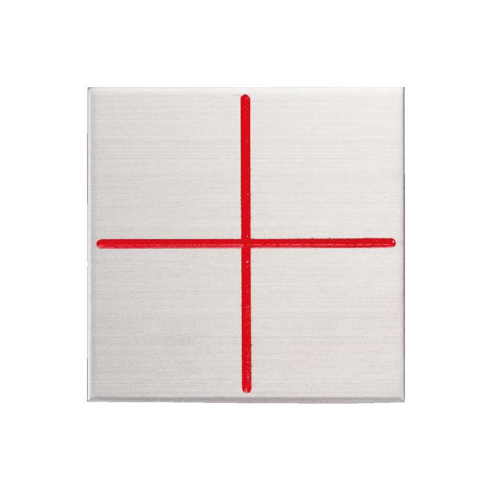 カクマル 40角 ステンレス製境界プレート（2mm厚） 貼付タイプ（10枚入） 十字 40x40x2mm S40C