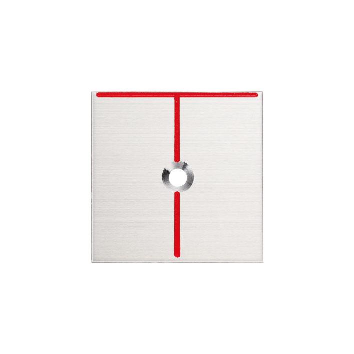 カクマル 35角 ステンレス製境界プレート（2mm厚） 1穴タイプ（10枚入） T字 35x35x2mm アンカーピン付き S35D1