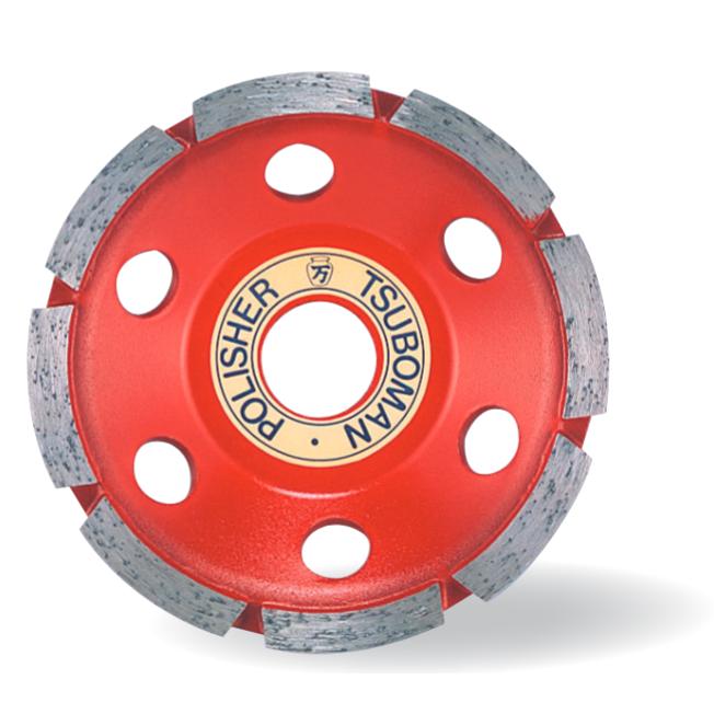 ツボ万 ポリッシャカップ CWM-100x20 外径100mm チップ厚4.5mm チップ幅6.5mm 取付穴20mm コード11205 コンクリート研削用｜現場屋本舗　店