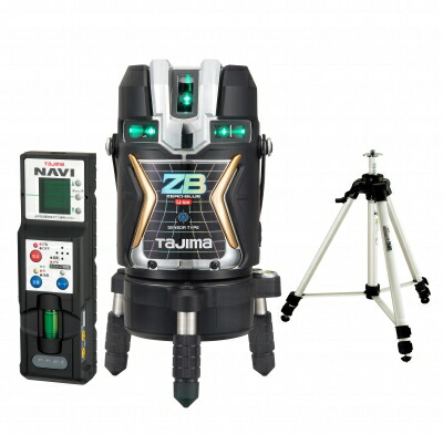 (T)タジマ レーザー墨出し器 NAVI ZERO BLUE NAVIセンサーKJC 3WAY電源タイプ 矩十字・横全周 セット(本体+受講器+三脚) ZEROBLSN-KJCSET ※代引き不可