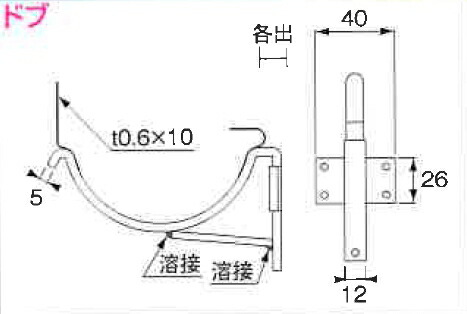 楽天市場】♯ニイガタ製販 樋受金具 面打 スーパー面打 サイズ 105 2寸