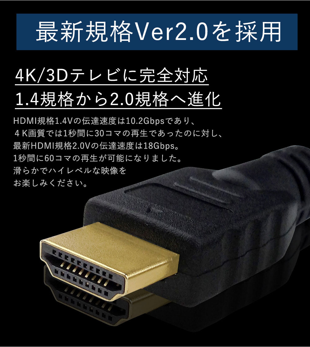 84%OFF!】 GSPOWER 当日出荷 送料無料 新規格 2.0規格HDMIケーブル 20.0m 2000cm Ver.2.0 1年相性保証 3D 対応 ハイスペック ハイスピード iphone 19 1 業務用 PS5 PS4 swich レグザリンク ビエラリンク フルハイビジョン 金メッキ  sandona.com.ar