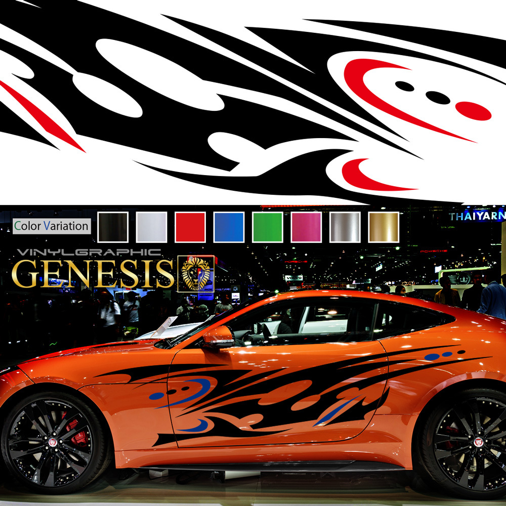 2色タイプ カーステッカー 特大サイズ 車用 バイナルグラフィック ドレスアップ デカール ダブルアクション da21 GENESIS  最新作売れ筋が満載