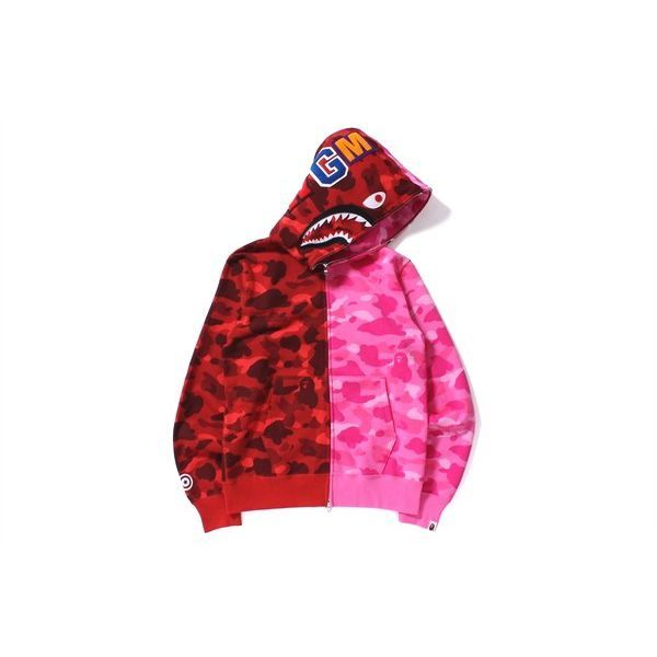 bape shark hoodie camo red