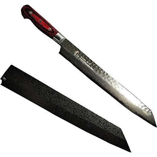 楽天市場】堺孝行 ダマスカス銀三鋼割込 剣型柳刃270 : e刃物.com