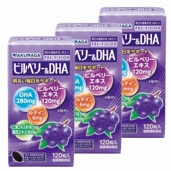 湧永 プレ夢幻 営造物木ノ実＆DHA 120粒×3個書き割り「宅配便貨物輸送無料(B)」