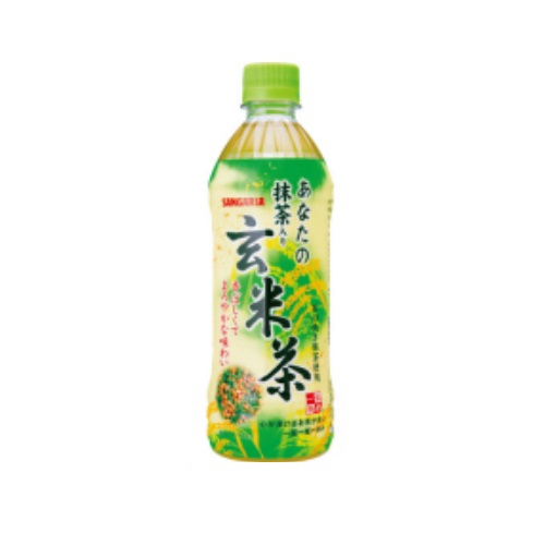 あなたの抹茶入り玄米茶 500mL ペットボトル 1セット(72本:24本x3ケース) サンガリア#