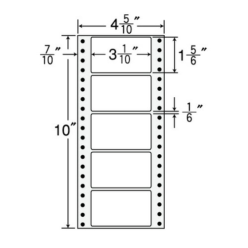 ナナ質問用紙 年代順の継続付け札 M手合い 4_5/10×11in 5面 79×47粍 1箱(1000折:500折×2冊) MM4M オリエント刷り上げる#