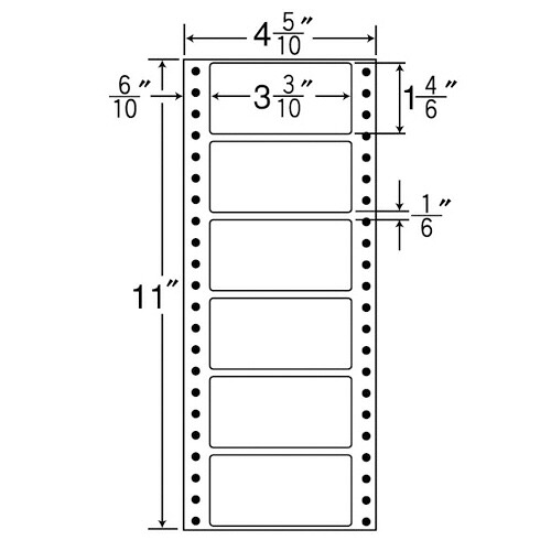 ナナ質問用紙 年代順の継続付け紙 M手合い 4_5/10×11in 6面 84×42粍 1箱(1000折:500折×2冊) MM4K オリエント刷り上げる#