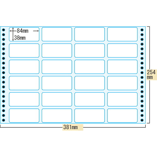 宛名付け札 15×10in 24面 付け札大きさ84×38粍 1箱(500枚) LC016Y トッパンフォームズ#