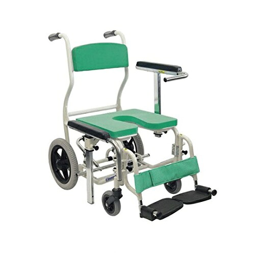 シャワー用車いす U型 グリーン 1台 KS12 カワムラサイクル