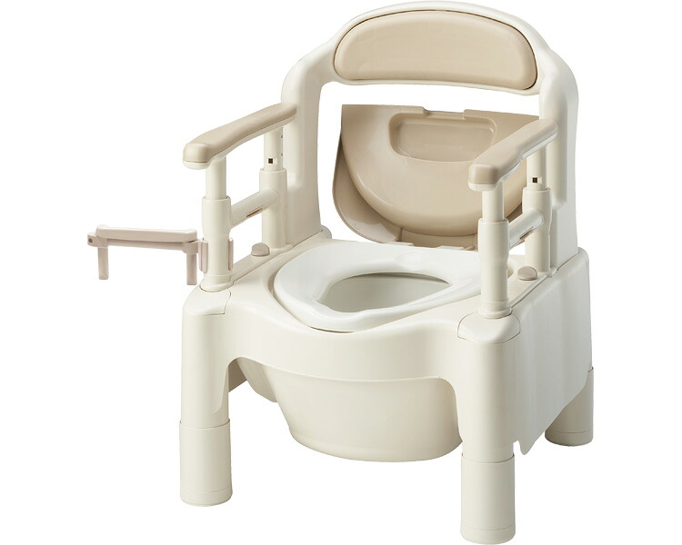 標準便座　補高なし　片手ペーパーホルダーRタイプ 安寿　ポータブルトイレFX-CP　“ちびくまくん” 533-705 アロン化成 TAISコード：00221-000628