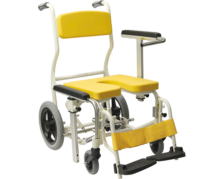 シャワー用車いす U型 イエロー KS12 カワムラサイクル TAISコード:00160-000239|NO1元気爽快