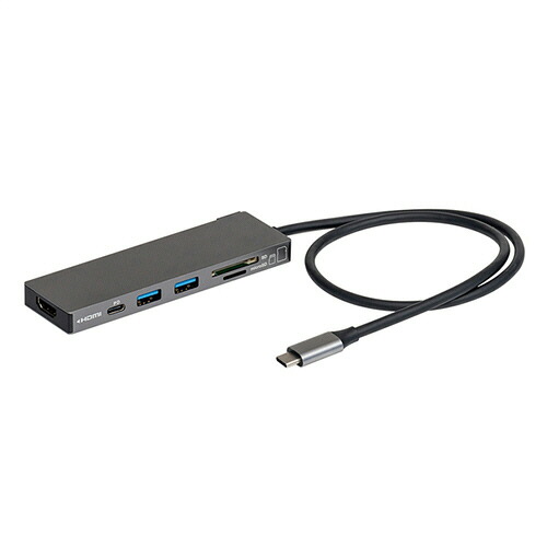 ナカバヤシ PD相応う USB Type-Cアルミドッキングステーション STIX(スティックス) 薄墨色 50糎 UD-C01LGY 1個 UD-C01LGY ナカバヤシ #