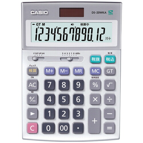 カシオ 本格実務計算器 12桁 勉強机印字機 DS-20WKA-N 1台 DS-20WKA-N カシオ #
