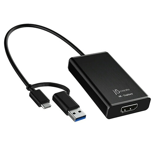 j5 Create USB 4K HDMIキャプチャーアダプタ ブラック JVA11 1台 JVA11 j5 Create #|NO1元気爽快