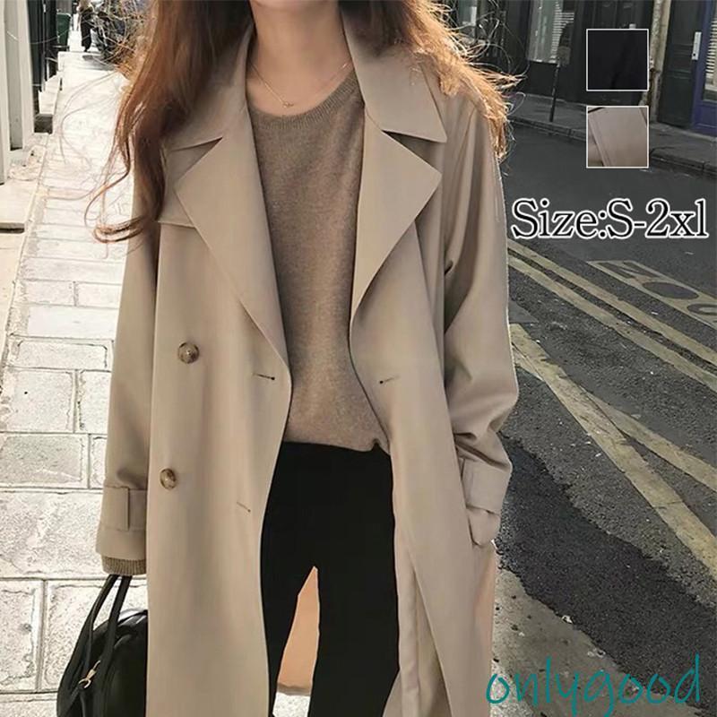 トレンチコート レディース スプリングコート 春服 秋 ロング丈 Aライン ベルト付き オシャレ 着痩せ アウター 韓国風 通勤 オシャレ OL｜言毅2024