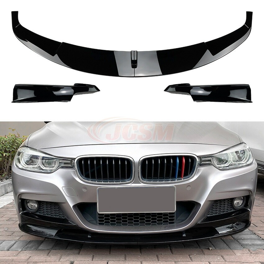 BMW 3シリーズ F30 F31 M-Tech 320i 2013-2019 フロントスポイラー フロントリップスポイラー 分割式 エアロパーツ 車 ドレスアップ カー用品 JCSM 外装 エアロ バンパー リップ スポイラー カスタ｜GENKI生活館