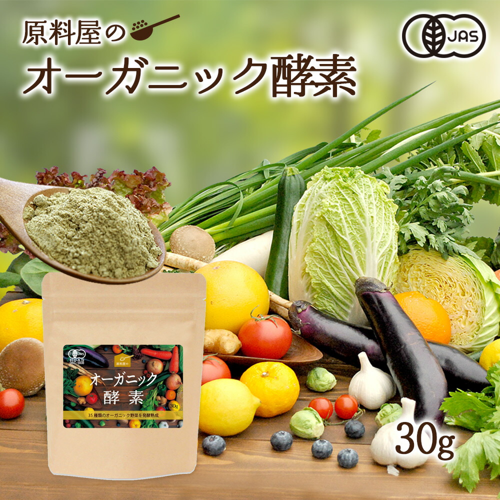 オーガニック 酵素 粉末 有機 植物発酵エキス 原末 1袋30g 約30日分