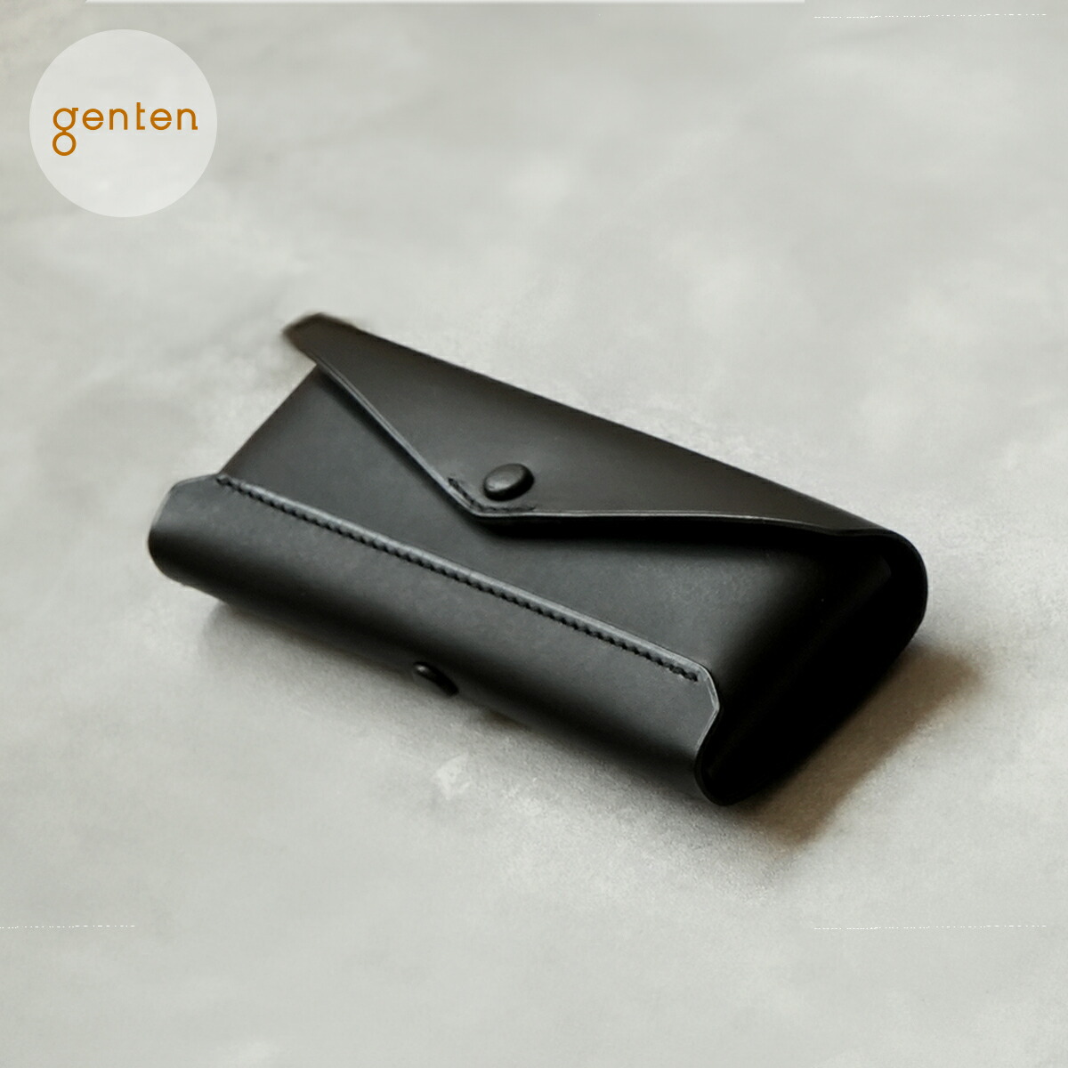 【ゲンテン公式】 genten 44174 (40663) ゲンテン アマーノ メガネケース 新色 黒 ブラック 【直営店・WEB限定カラー：クロ】革小物 本革メガネケース イタリアンレザー