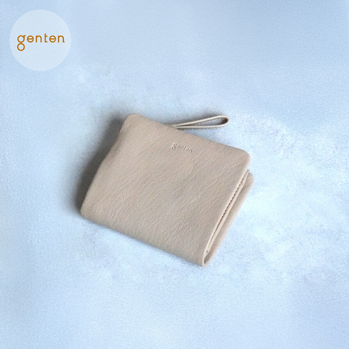 【ゲンテン公式】 genten 44364 ゲンテン ゴートベーシック 二つ折り財布 新色 サンドベージュ登場★本革財布 山羊革 二つ折り財布 シンプル ゴートレザー
