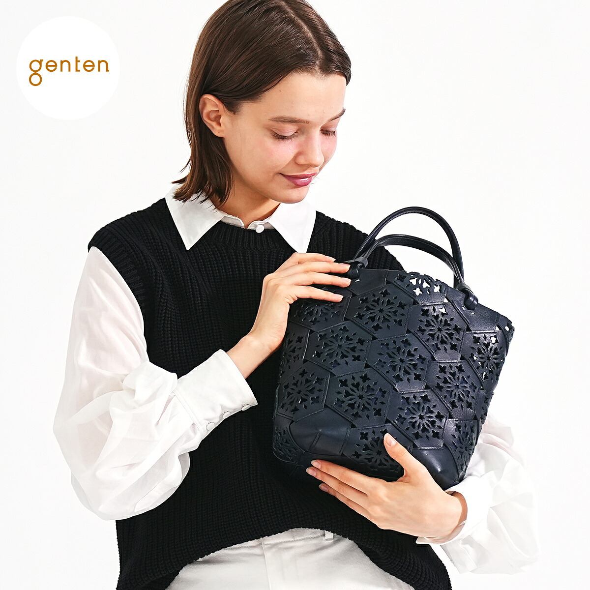 【ゲンテン公式】 genten 44806 ゲンテン カレイド ハンドバッグ 本革バッグ レディース ハンドバッグ 手提げバッグ イタリアンレザー