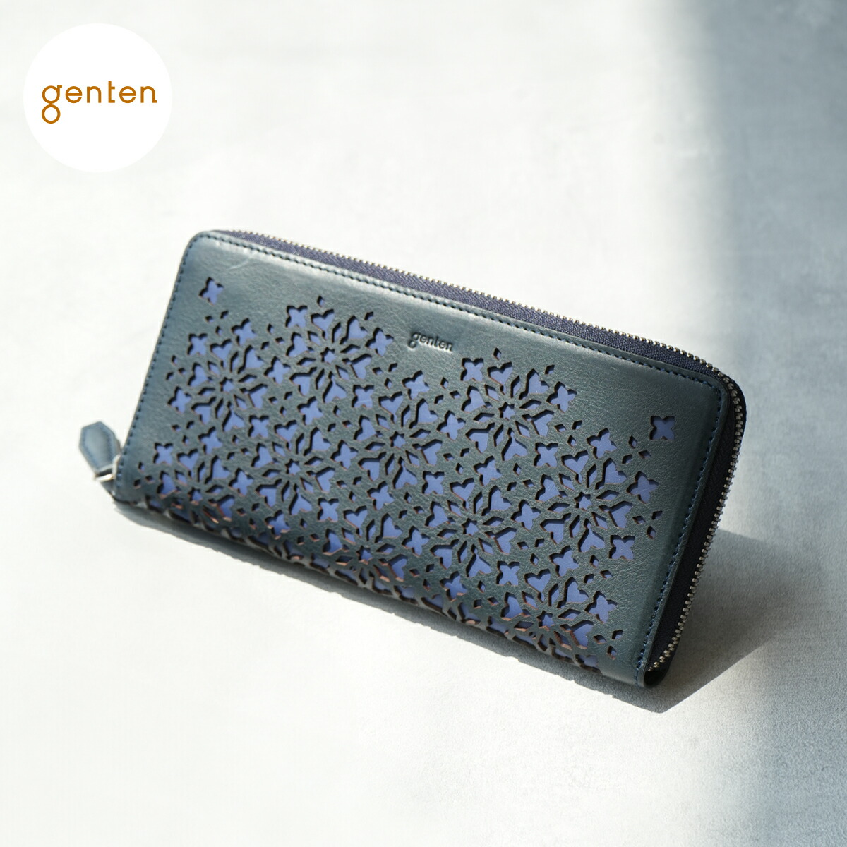 【ゲンテン公式】 genten 44810 ゲンテン カレイド ラウンド長財布 本革長財布 レディース ラウンドファスナー 長財布 イタリアンレザー