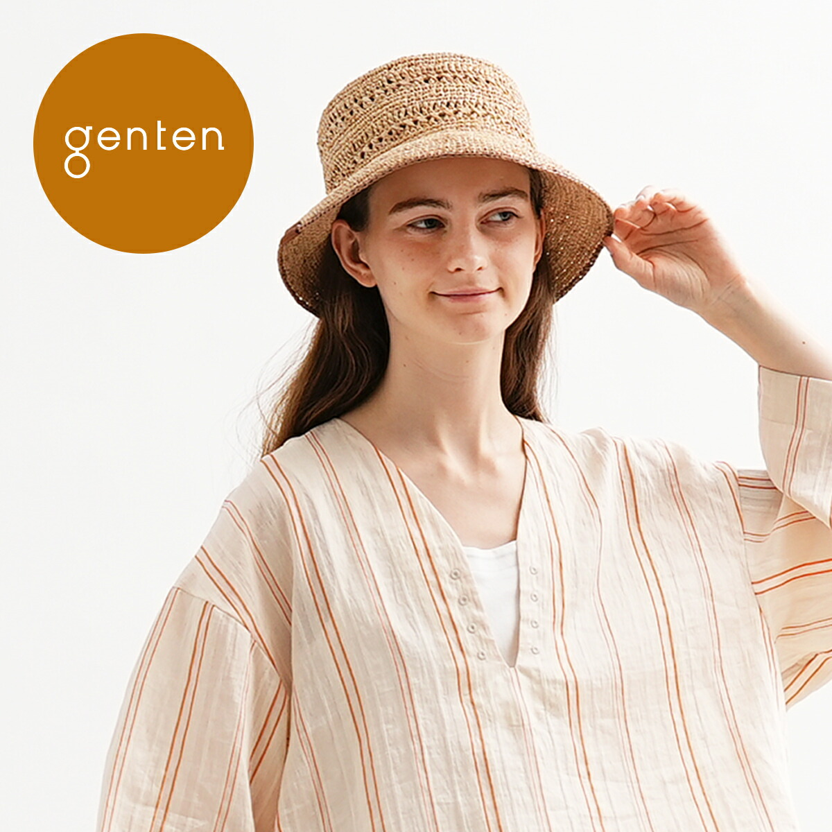 【楽天市場】【ゲンテン公式】 genten 44602 リネア ハットラフィア ハット レディース 軽量：genten公式ショップ
