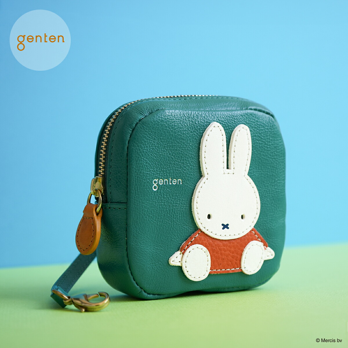 【ゲンテン公式】 genten 46153 ゲンテン miffy collection ポーチ「ミッフィー」46153 WEB限定★本革ポーチ miffy ミッフィー コラボ レザー ポーチ 大人｜genten公式ショップ