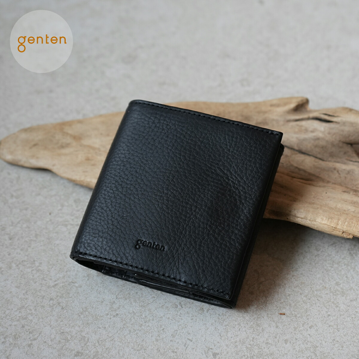 【遺伝因子什堅苦しさ】 genten 44445 遺伝因子什 ミネルヴァ2 内ボックス席型二つ折り銭入れ 銭入れ 本革 折り銭入れ ユニ一発やる メンズ レディース イタリアンなめし革 BOX型御釣り入れ 経年うつり変わり エイジング