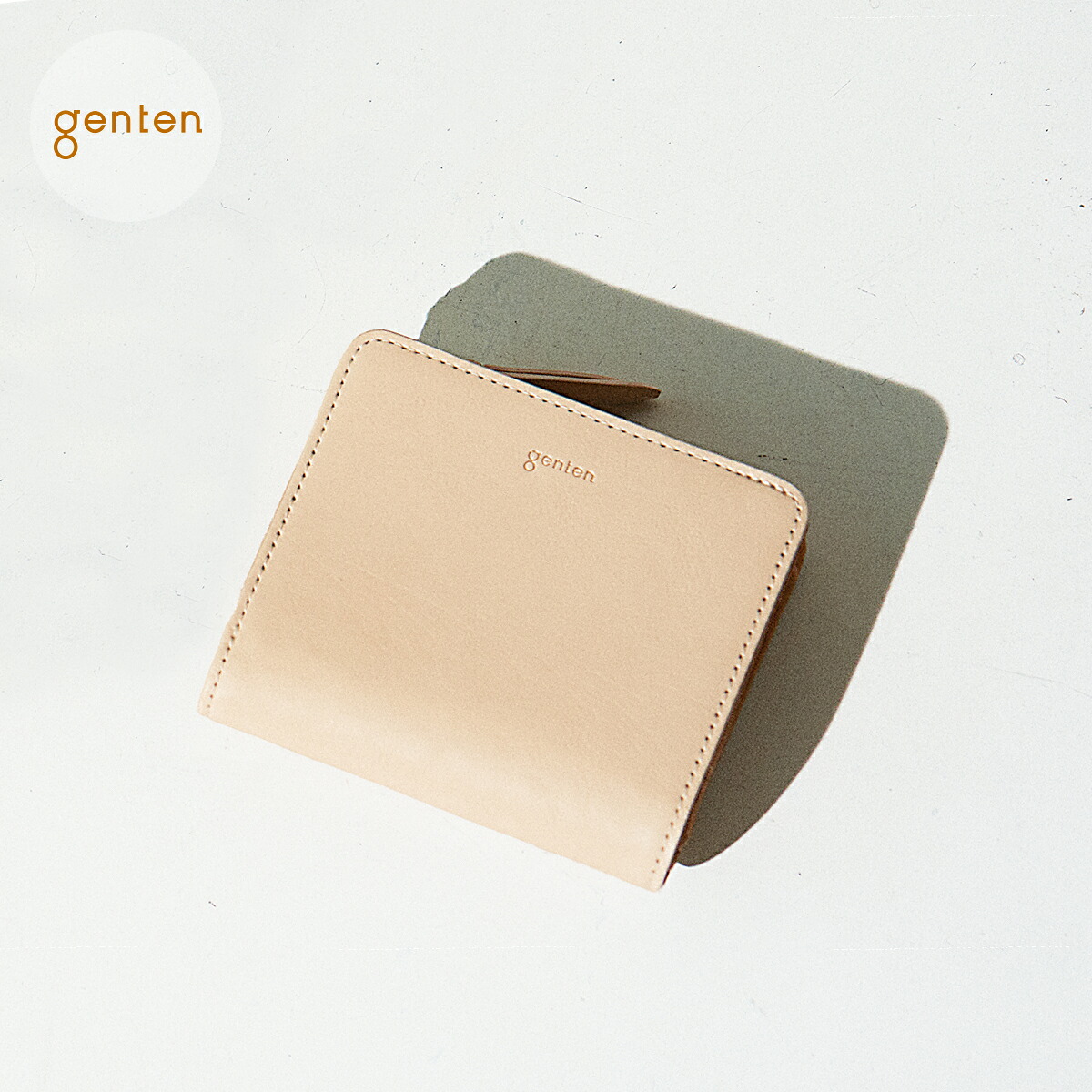 【遺伝因子什堅苦しさ】genten 44646 遺伝因子什 ピア Lチャック 二つ折り銭入れ 本革 レディース 銭入れ 二つ折り L字チャック なめし革