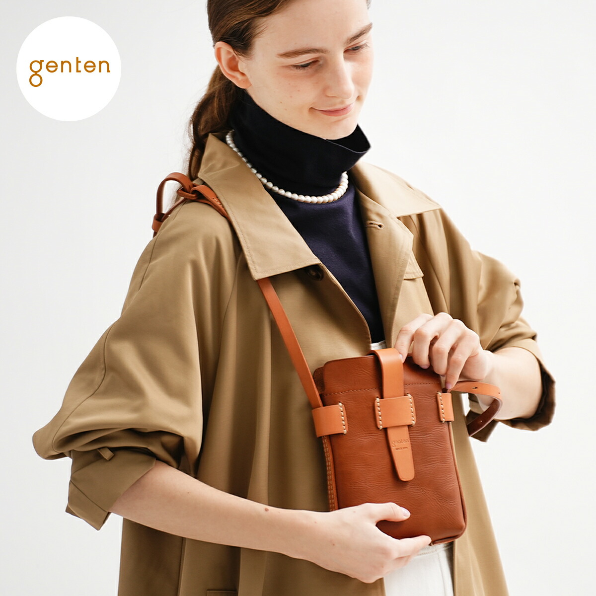 【ゲンテン公式】 genten 43391 (43381) ゲンテン サドルベルト ヌオーバ 縦型コンパクトショルダーバッグ 本革ショルダーバッグ ユニセックス メンズ レディース 大人 縦型ショルダーバッグ コンパクト イタリアンレザー