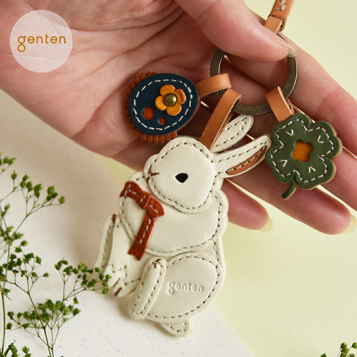 genten　ゲンテン　チャーム　キーホルダー　蛇　動物　レザー　ブラウン sh804.jpg