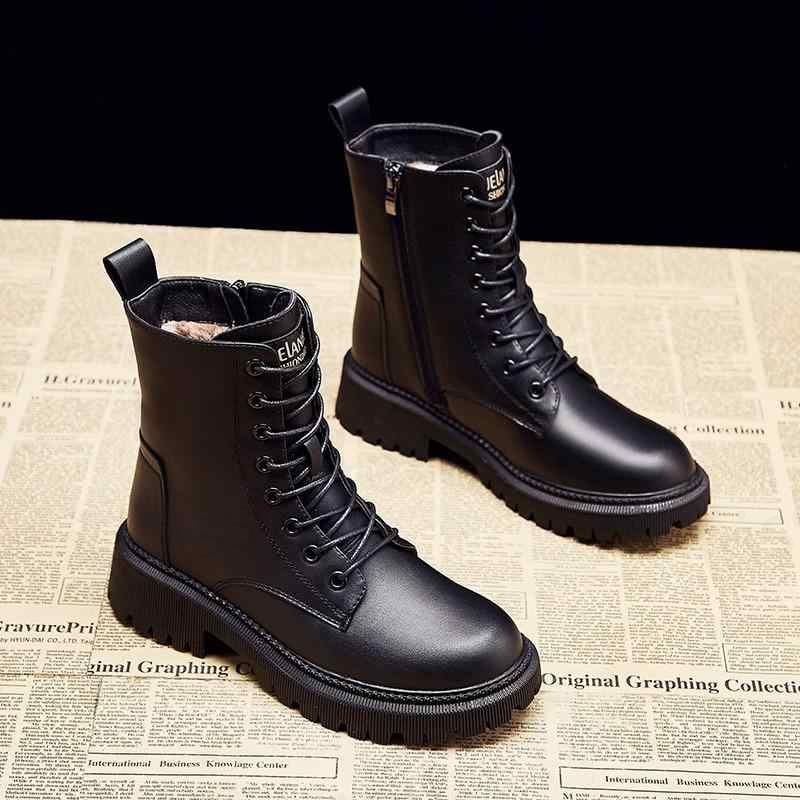 【百貨店SALE】レディースブーツ 連合王国風シンプルストリートブーツ 紐裏起毛 保温生あたたかい 秋冬用 愛くるしげ今めかしい ウォーキングシューズ