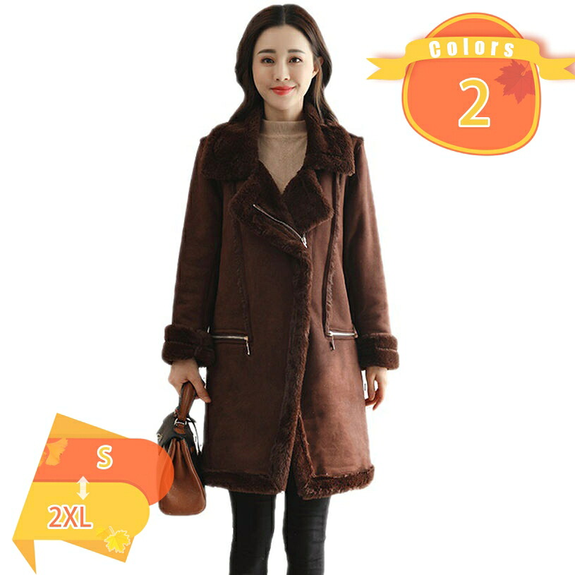 【百貨店SALE】レディース 獣の皮厚地の外套 ロング厚地の外套 毛革 厚地の外套 上衣 アウター 防寒 長袖 ボア厚地の外套 フェイクファー 秋 冬 ボア上衣 ふわふわ もこもこ ゆったり 心地よい 好いたらしい 生あたたかい 折り襟 通い 通学 お呼ばれ fascimo