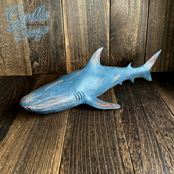 楽天市場】木彫り サメ 鮫 シャーク 置物 木 ウッド オブジェ