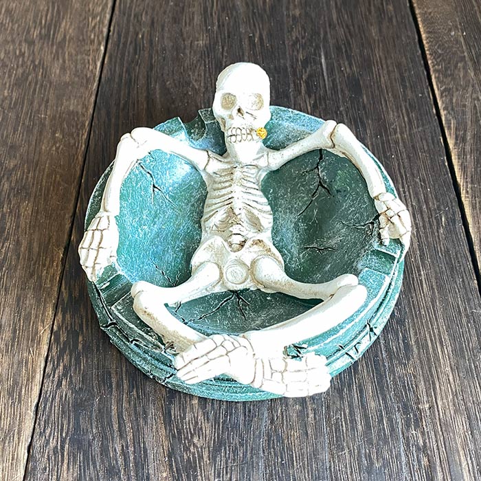 50s アンティーク　スカル　メガネ置き　灰皿 VINTAGE SKULL ASHTRAY ヴィンテージ スカル 灰皿 / 陶器 ドクロ