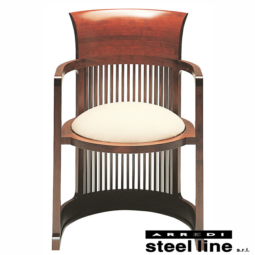 《100％MADE IN ITALY》フランク・ロイド・ライト バレルチェア スティールライン社DESIGN900｜Genufine店