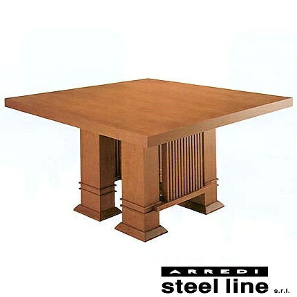 《100％MADE IN ITALY》 フランク・ロイド・ライト ALLENダイニングテーブル140×140cm スティールライン社DESIGN900