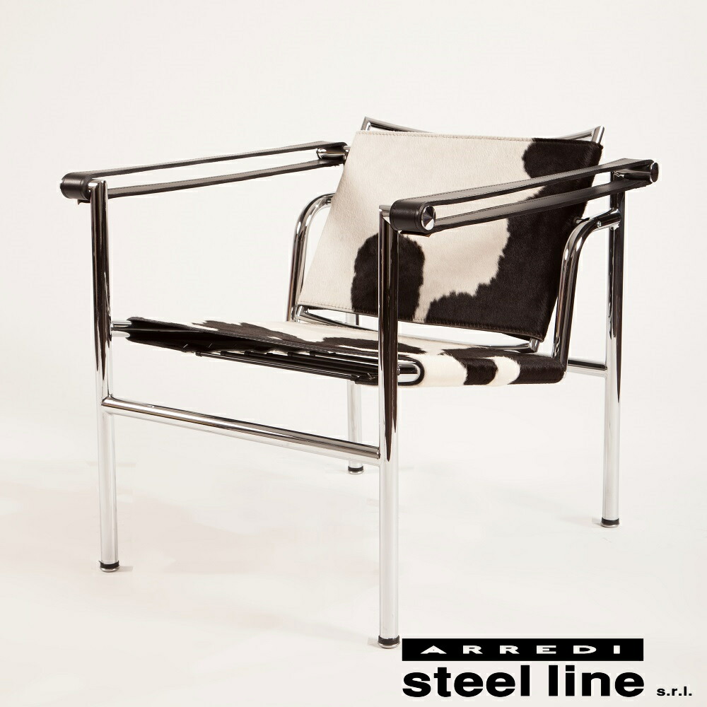 《100％MADE IN ITALY》 コルビジェ LC1 スリングチェア ポニースキン スティールライン社DESIGN900【コルビジェ】【LC1】