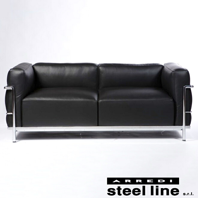 《100％MADE IN ITALY》コルビジェ LC3 グランドコンフォート2P 羽毛特別仕様スティールライン社DESIGN900【コルビジェ】【LC3】｜Genufine店