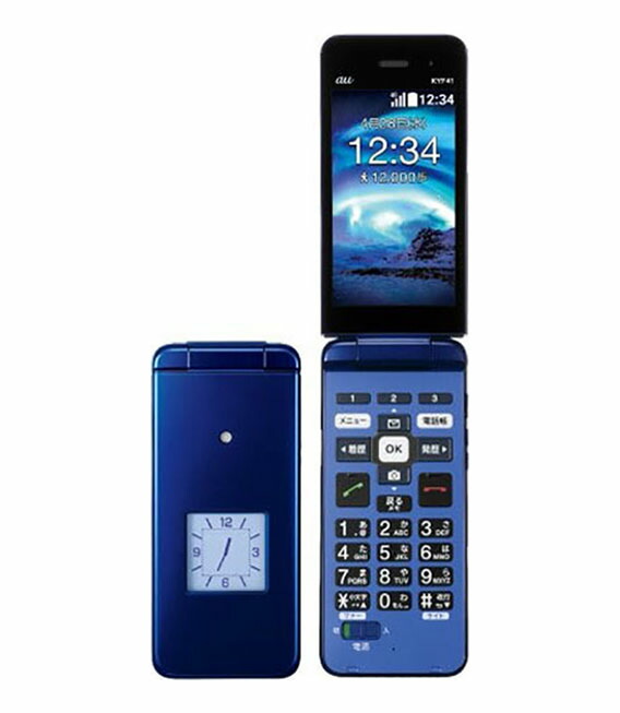 【中古】【楽になること引き受ける】 かんたんケータイ KYF41[8GB] au ロイヤル青色